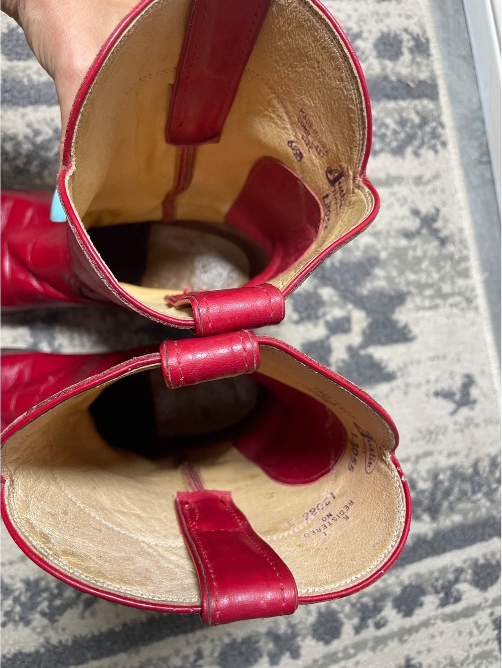 Women’s Justin vintage red round toe western roper size 6.5 B - Picture 8 of 9
